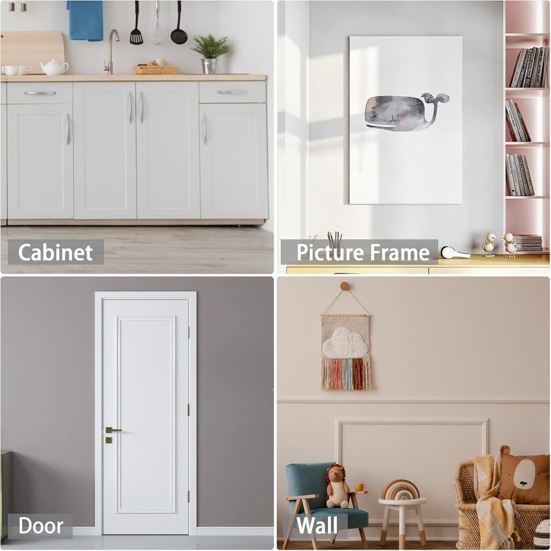 Trimold 196.8" x 0.9" Lightweight Peel and Stick Chair Rail Molding, Flexible Accent Wall Trim for Home Decoration & Protection - Image 5